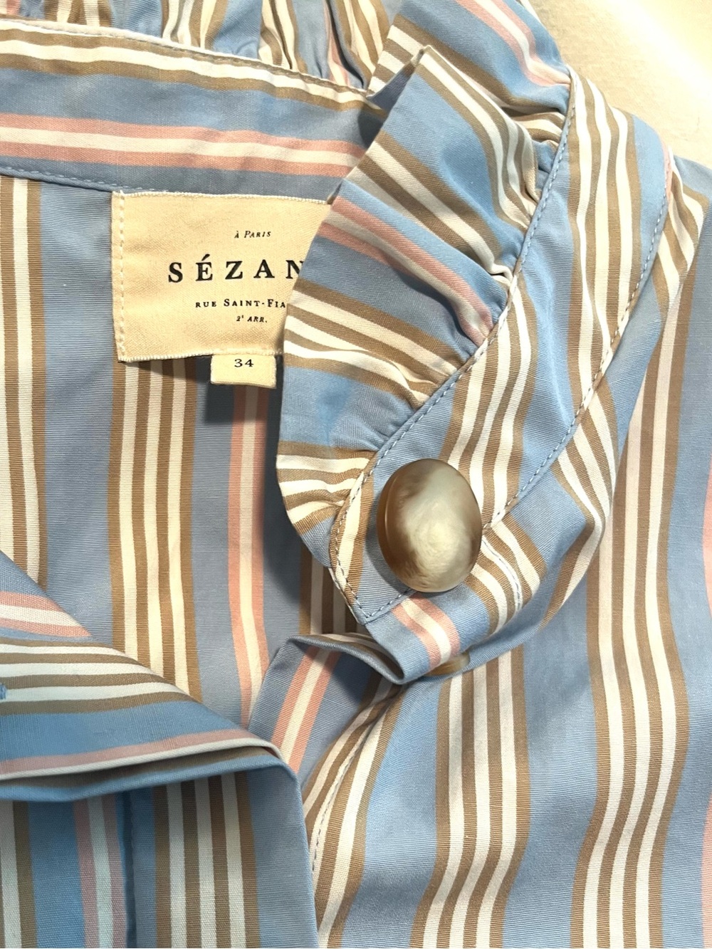 Sezane Ambre Shirt in Pastel Stripes - Picture 8 of 11